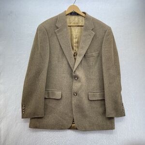 Vintage Stafford Blazer Mens 42R Brown Camel Hair Preppy Corpcore Sport Coat